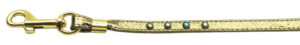 Color Crystal Leash Gold W/ Ab Stones Gold Hardware