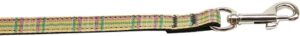 Plaid Nylon Collar  Khaki 3/8 Wide 6ft Lsh