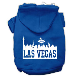 Las Vegas Skyline Screen Print Pet Hoodies Blue Size Xxl (18)