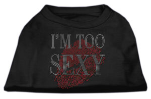 I'm Too Sexy Rhinestone Shirts Black Xxxl