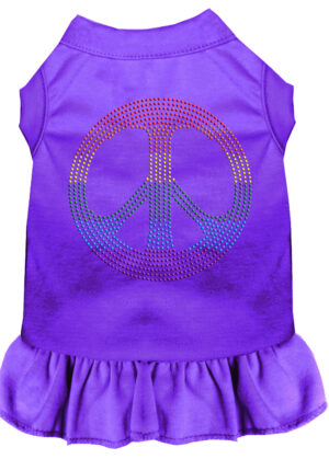 Rhinestone Rainbow Peace Dress Purple 4x