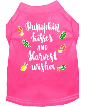 Pumpkin Kisses Screen Print Dog Shirt Bright Pink Xxxl (20)