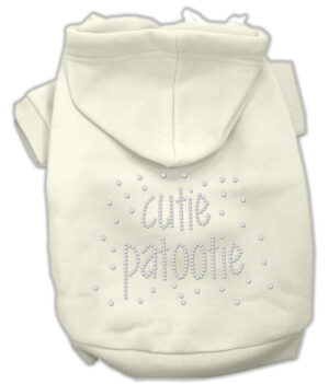 Cutie Patootie Rhinestone Hoodies Cream Xs (8)