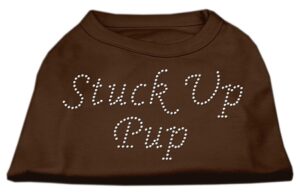 Stuck Up Pup Rhinestone Shirts Brown Xs (8)