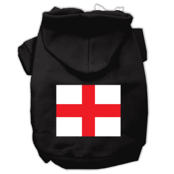St George's Cross (english Flag) Screen Print Pet Hoodies Black Size Xxl (18)