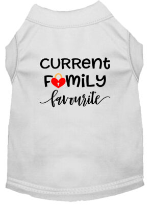 Family Favorite Screen Print Dog Shirt White Xxl
