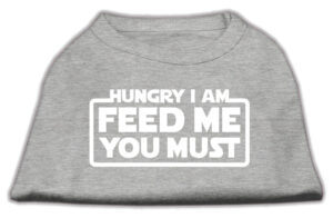 Hungry I Am Screen Print Shirt Grey Lg (14)
