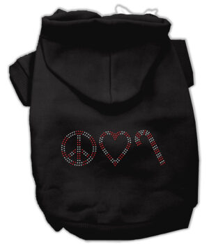 Peace, Love And Candy Canes Hoodies Black S (10)