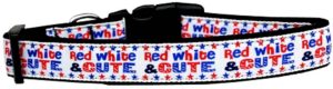 Red, White, And Cute! Nylon Dog Collar Medium