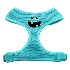 Pumpkin Face Design Soft Mesh Pet Harness Aqua Small