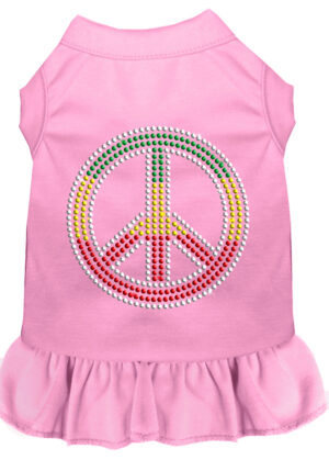 Rhinestone Rasta Peace Dress Light Pink Xl