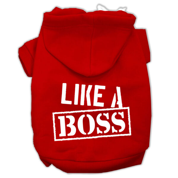 Like A Boss Screen Print Pet Hoodies Red Size Xs (8)