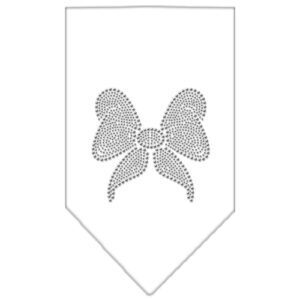 Bow Rhinestone Bandana White Small