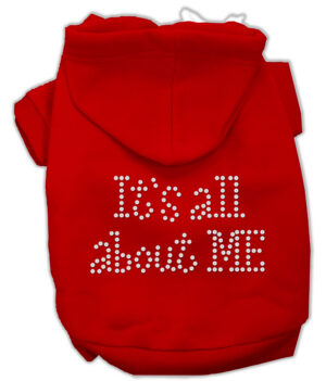 It's All About Me Rhinestone Hoodies Red Xxxl(20)