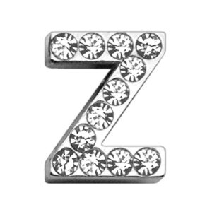 3/4" (18mm) Clear Letter Sliding Charms Z