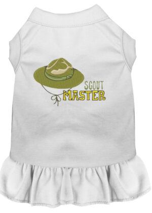 Scout Master Embroidered Dog Dress White Sm