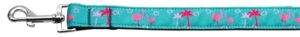 Pink Flamingos Nylon Ribbon Dog Collars 1 Wide 4ft Leash