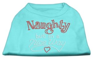 Naughty But Nice Rhinestone Shirts Aqua Xs