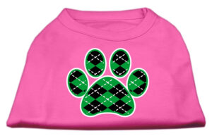 Argyle Paw Green Screen Print Shirt Bright Pink Xxl (18)