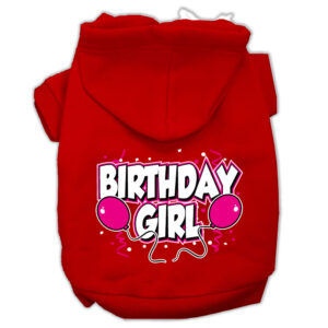 Birthday Girl Screen Print Pet Hoodies Red Size Xxl (18)