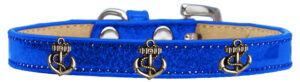 Bronze Anchor Widget Dog Collar Blue Ice Cream Size 10