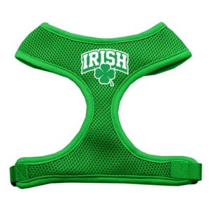 Irish Arch Screen Print Soft Mesh Pet Harness Emerald Green Medium