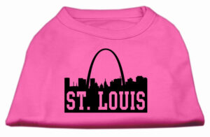 St Louis Skyline Screen Print Shirt Bright Pink Xxl