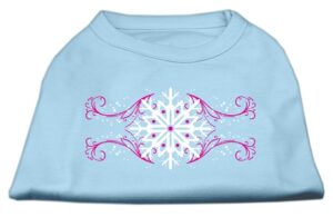 Pink Snowflake Swirls Screenprint Shirts Baby Blue Xl