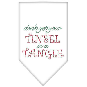 Tinsel In A Tangle Rhinestone Bandana White Small
