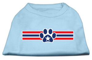 Patriotic Star Paw Screen Print Shirts Baby Blue Xl