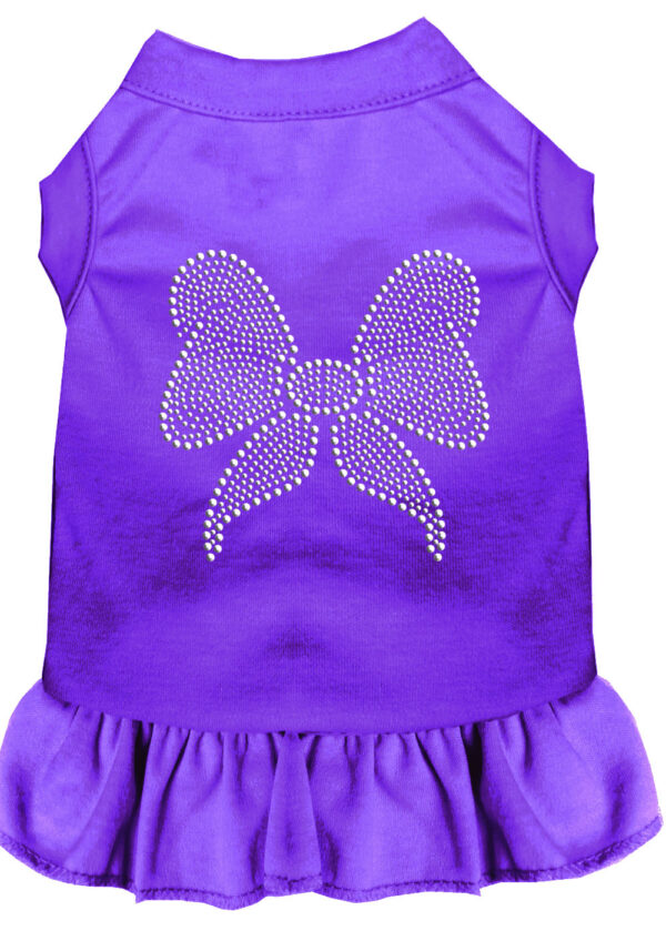 Rhinestone Bow Dress Purple Lg