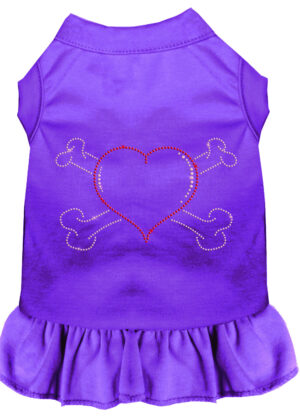 Rhinestone Heart And Crossbones Dress Purple 4x
