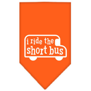 I Ride The Short Bus Screen Print Bandana Orange Large