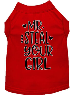 Mr Steal Your Girl Screen Print Dog Shirt Red Xxxl (20)