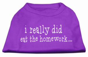I Really Did Eat The Homework Screen Print Shirt Purple M (12)