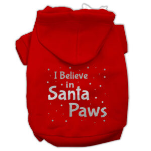 Screenprint Santa Paws Pet Hoodies Red Size Xxl (18)