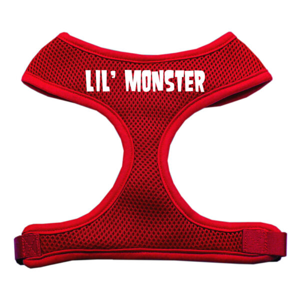 Lil' Monster Design Soft Mesh Pet Harness Red Extra Large