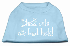 Black Cats Are Bad Luck Screen Print Shirt Baby Blue Xs (8)