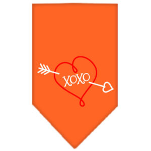 Xoxo Screen Print Bandana Orange Small
