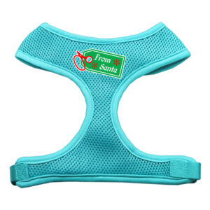 From Santa Tag Screen Print Mesh Pet Harness Aqua Extra Large