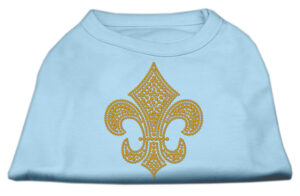 Gold Fleur De Lis Rhinestone Shirts Baby Blue Xxxl(20)