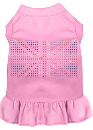 Rhinestone British Flag Dress Light Pink 4x