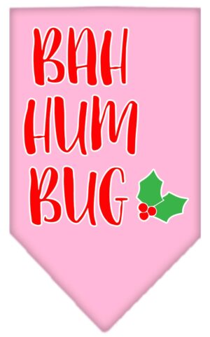 Bah Humbug Screen Print Bandana Light Pink Large