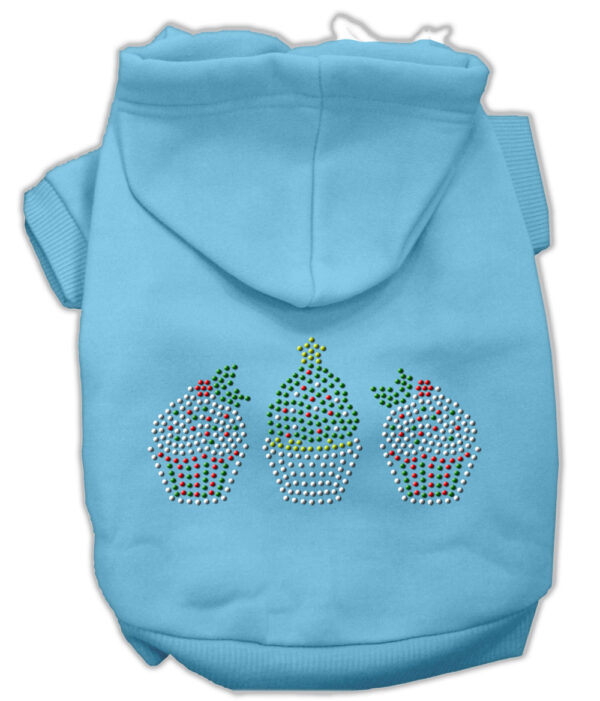Christmas Cupcakes Rhinestone Hoodie Baby Blue Xxxl(20)