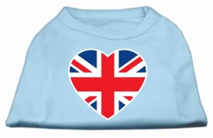British Flag Heart Screen Print Shirt Baby Blue Xl (16)