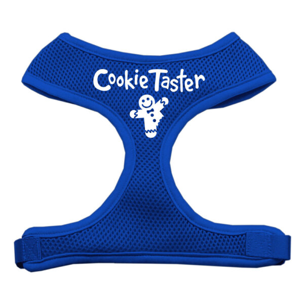 Cookie Taster Screen Print Soft Mesh Pet Harness Blue Medium