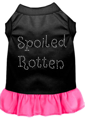 Spoiled Rotten Rhinestone Dress Black With Bright Pink Xxl