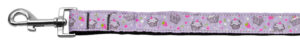 Cupcakes Nylon Ribbon Leash Purple 1 Inch Wide 6ft Long