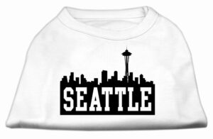 Seattle Skyline Screen Print Shirt White Xxxl