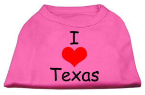 I Love Texas Screen Print Shirts Bright Pink Xl